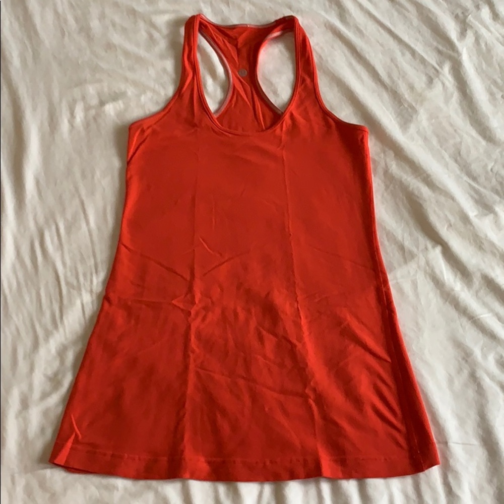 Lululemon Cool Racerback tank, red-orange, size 6